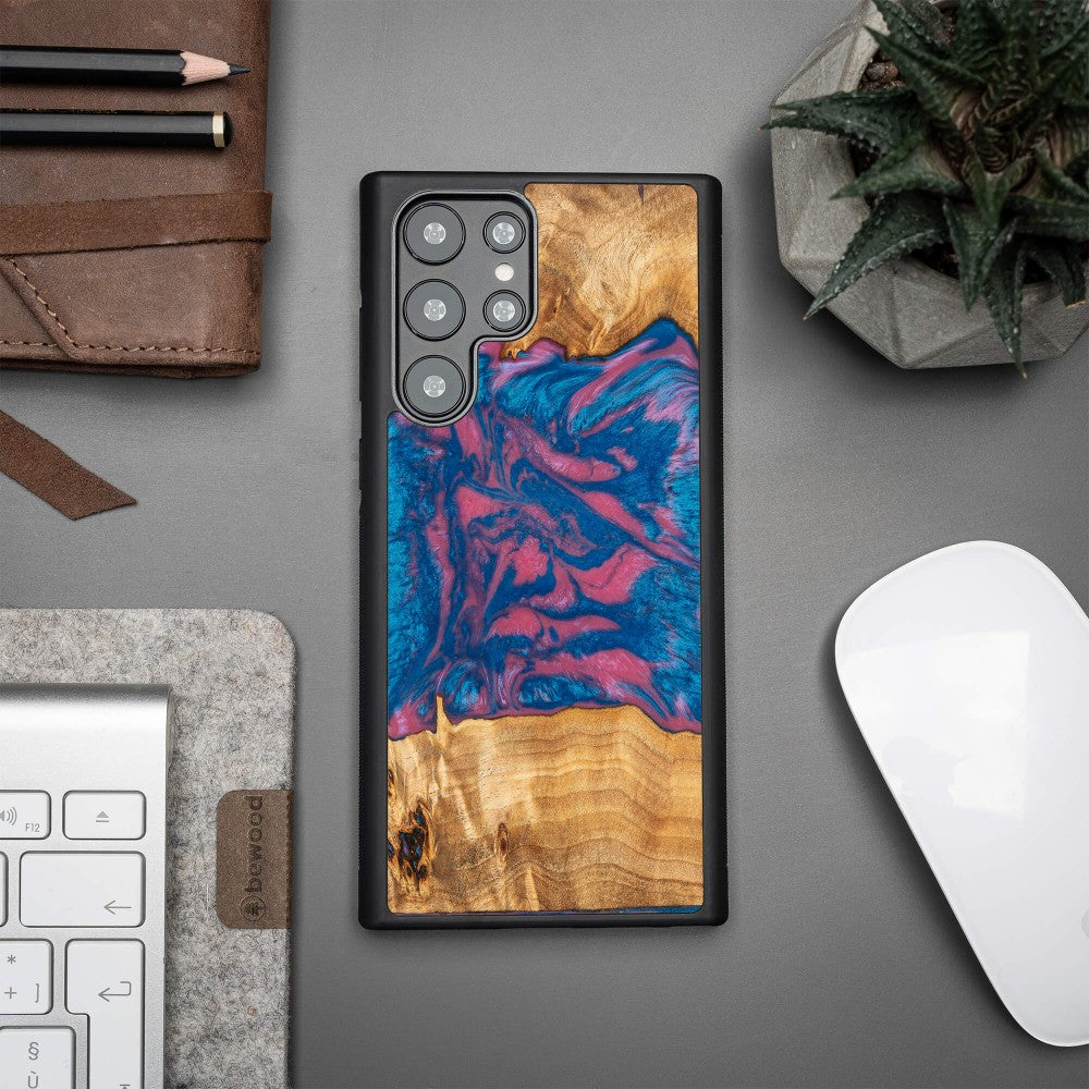 Holzhülle für Galaxy S22 Ultra, Bewood Unique Neons Vegas