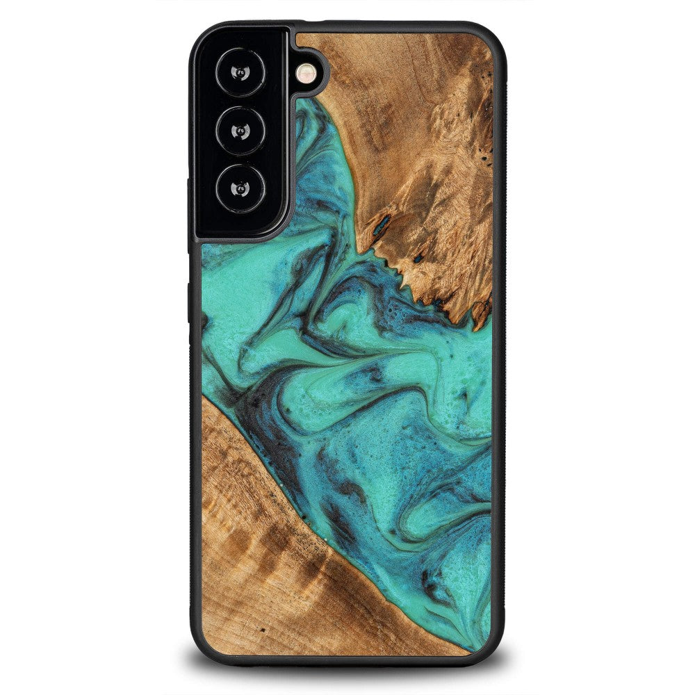 Holzhülle für Galaxy S22 Plus, Bewood Unique Turquoise