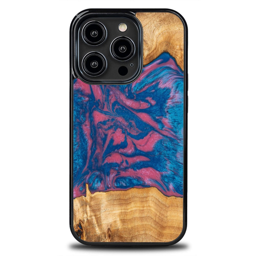 Holzhülle für iPhone 14 Pro, Bewood Unique Neons Vegas