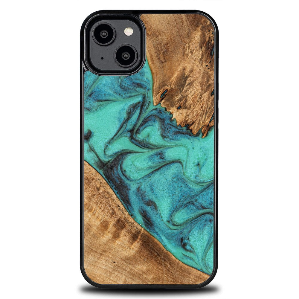 Holzhülle für iPhone 14 Plus, Bewood Unique Turquoise