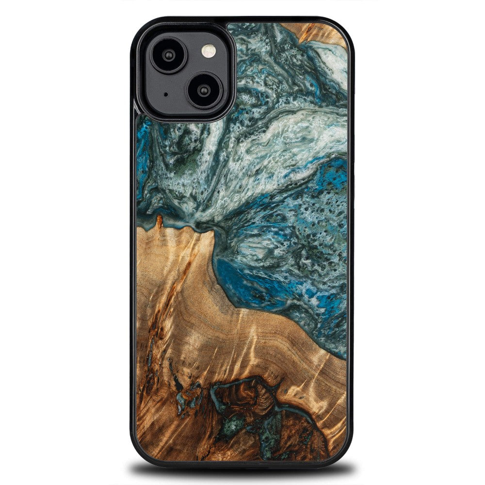 Holzhülle für iPhone 14 Plus, Bewood Unique Planets Erde