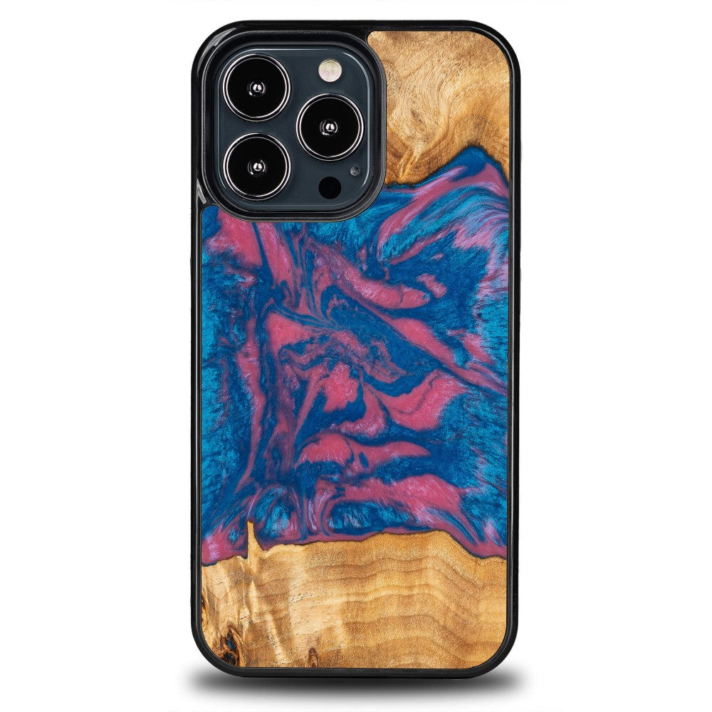 Holzhülle für iPhone 13 Pro, Bewood Unique Neons Vegas