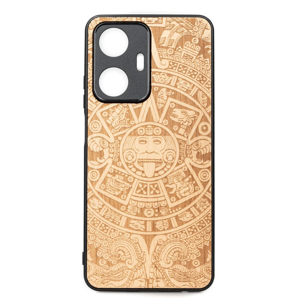Holzhülle für Realme C55, Bewood Aniegre Aztekischer Kalender