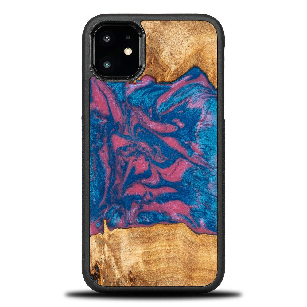 Holzhülle für iPhone 11, Bewood Unique Neons Vegas