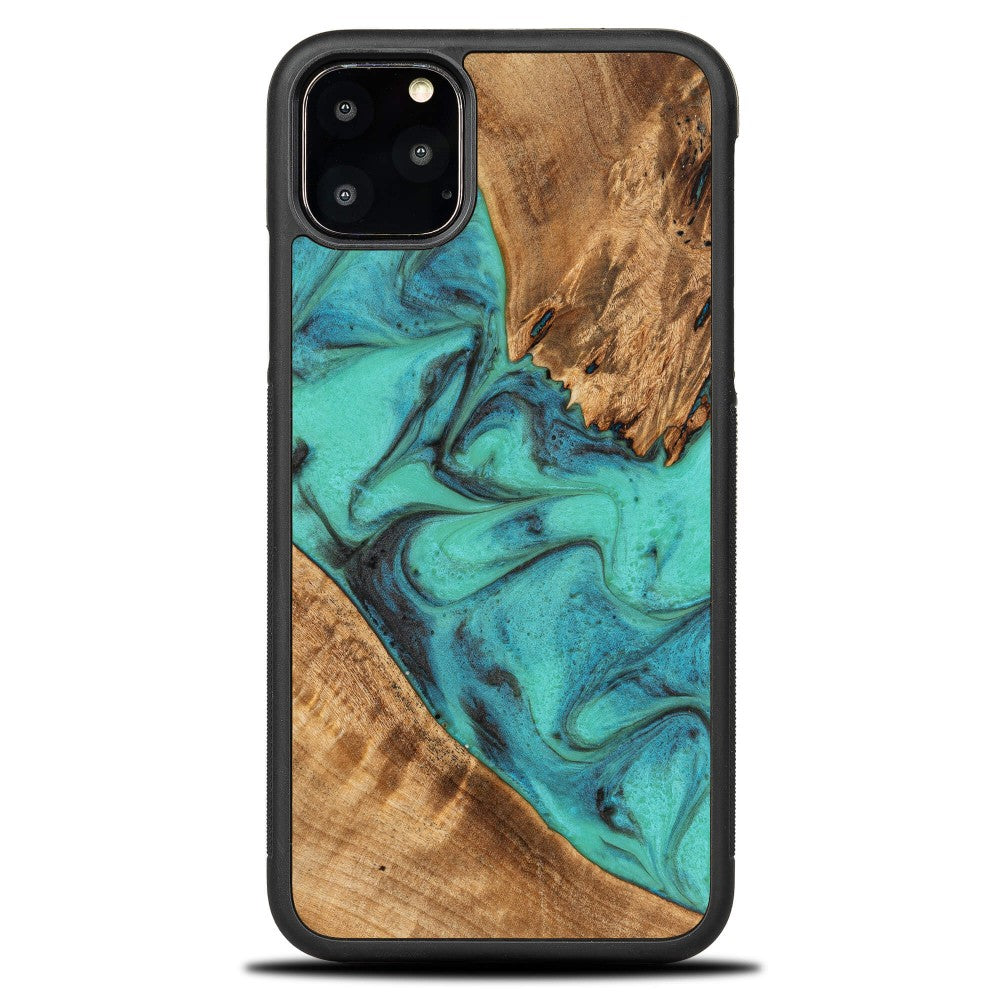 Holzhülle für iPhone 11 Pro Max, Bewood Unique Turquoise