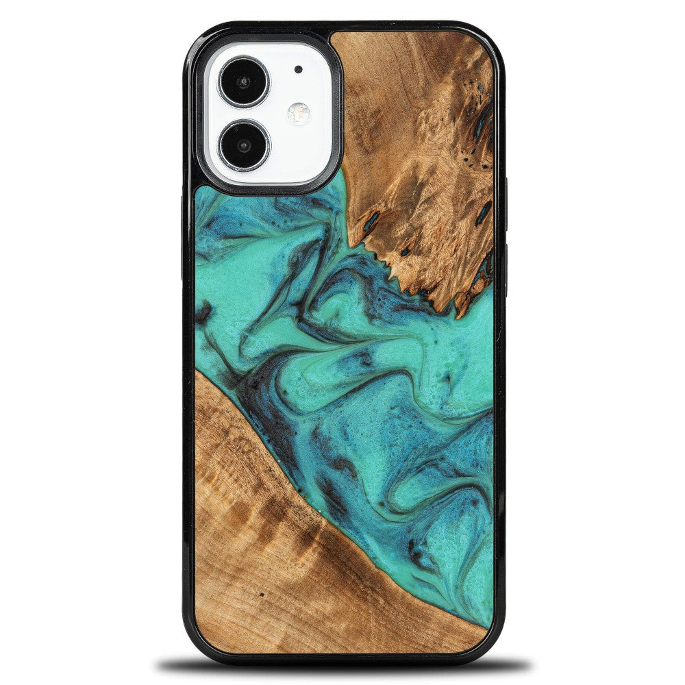 Holzhülle für iPhone 12 Mini, Bewood Unique Turquoise