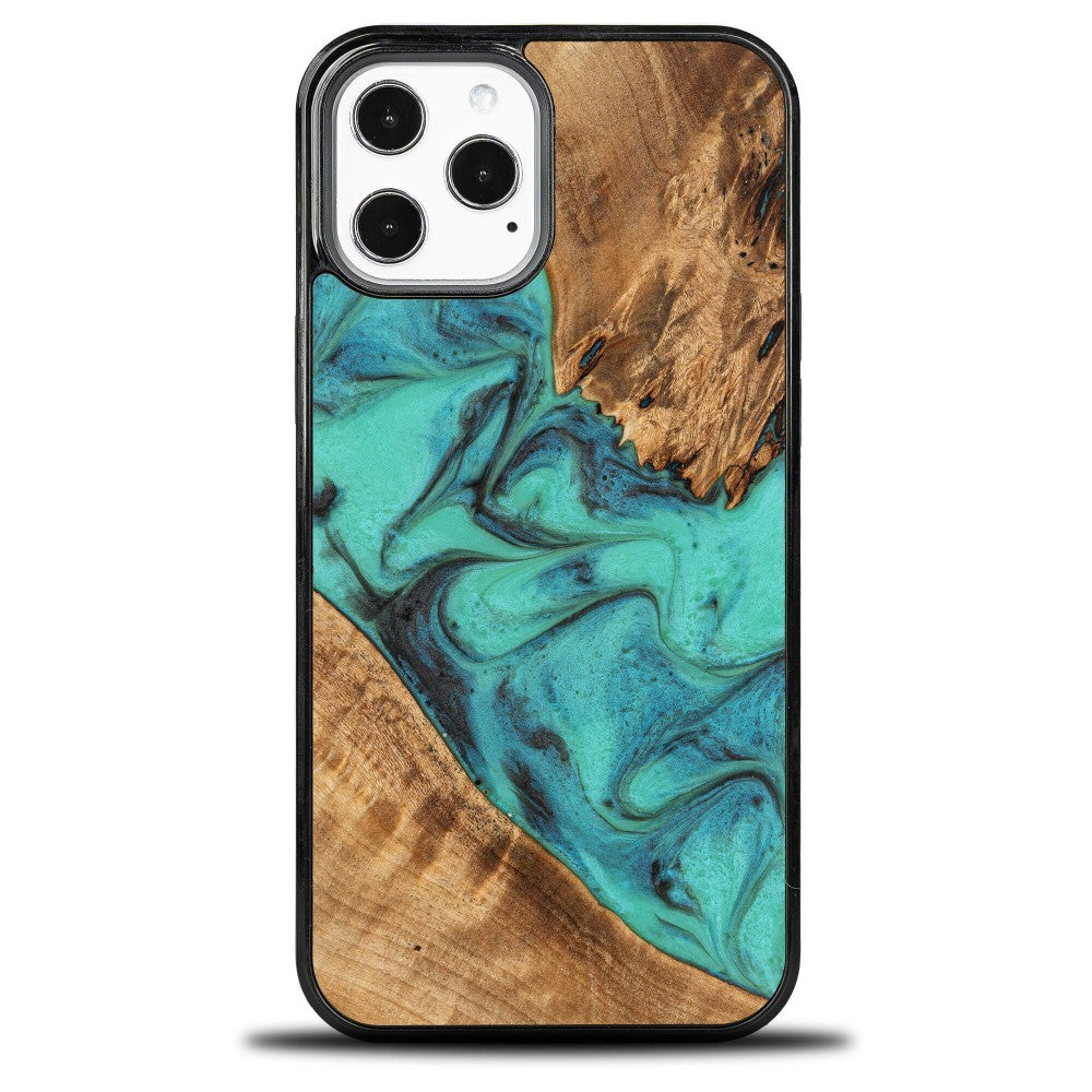 Holzhülle für iPhone 12 Pro Max, Bewood Unique Turquoise