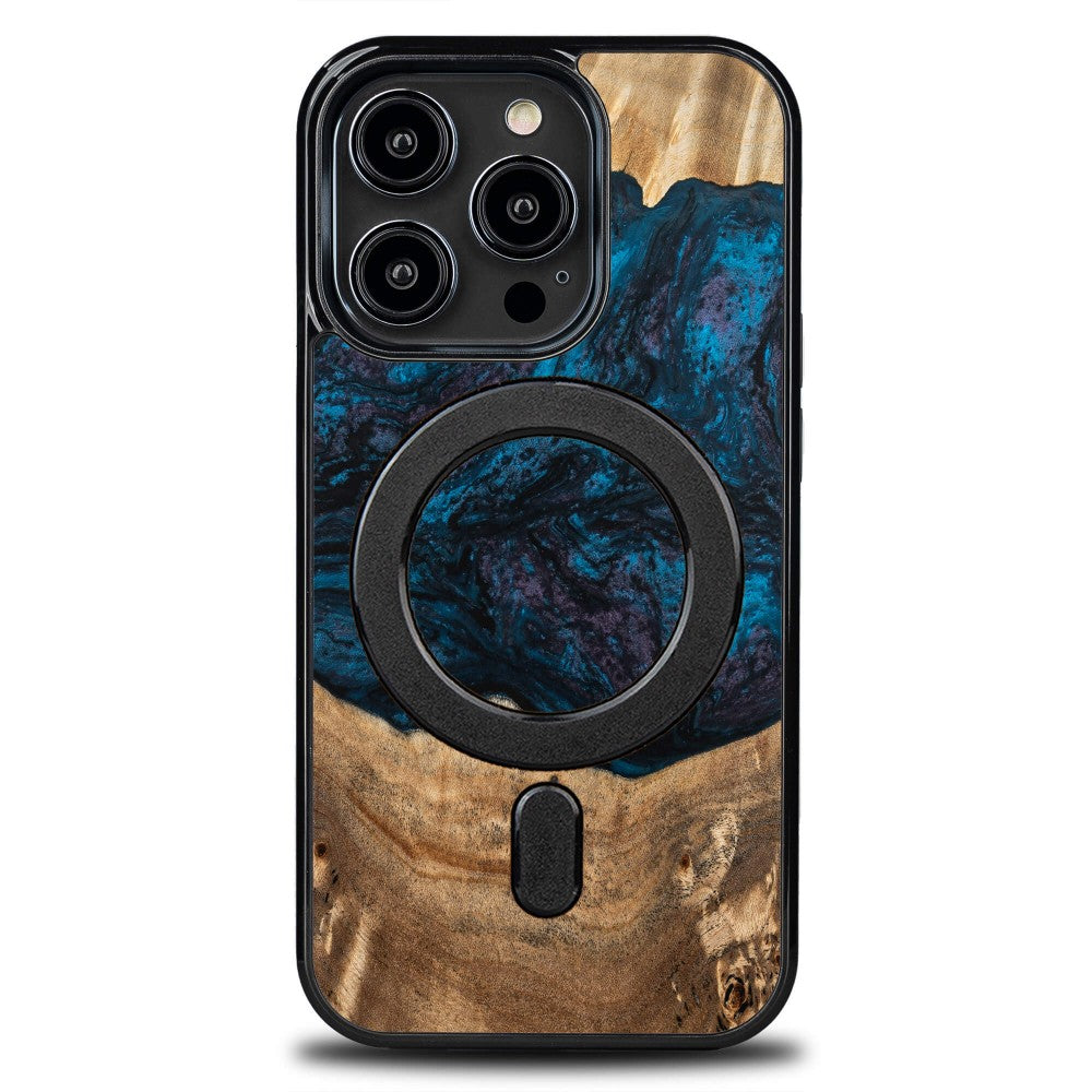 Holzhülle für iPhone 14 Pro, Bewood Unique Planets Neptun für MagSafe
