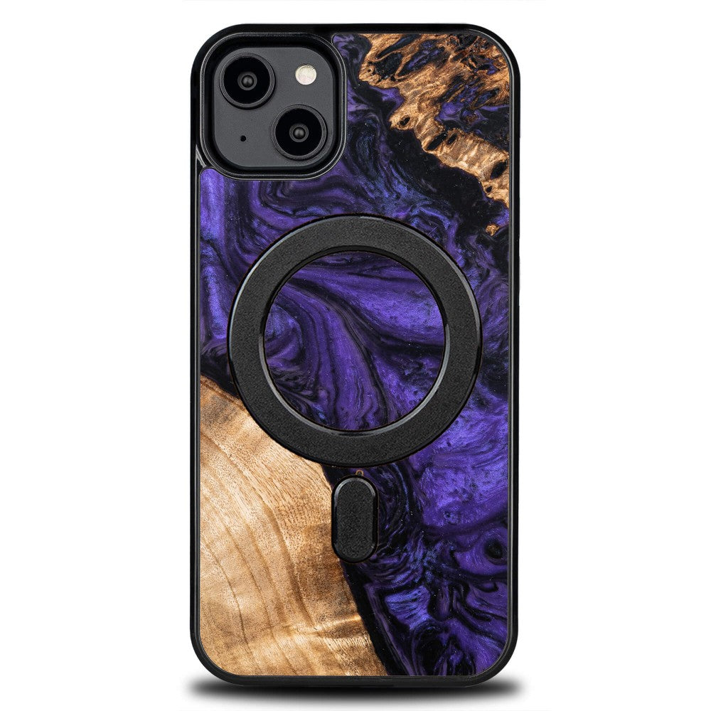 Holzhülle für iPhone 14 Plus, Bewood Unique Violet für MagSafe