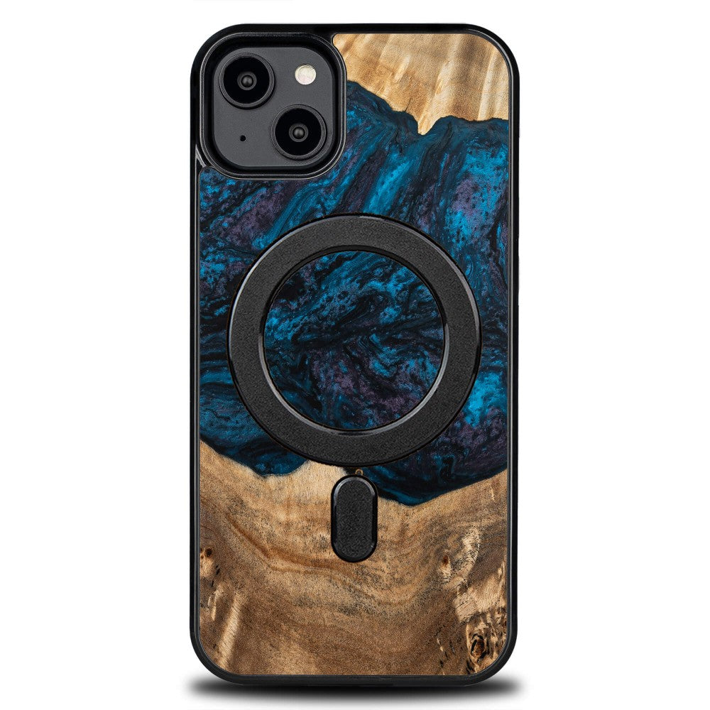 Holzhülle für iPhone 14 Plus, Bewood Unique Planets Neptun für MagSafe