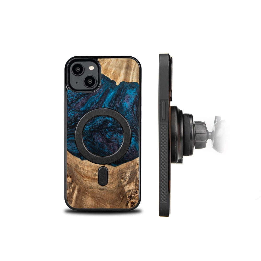 Holzhülle für iPhone 14 Plus, Bewood Unique Planets Neptun für MagSafe