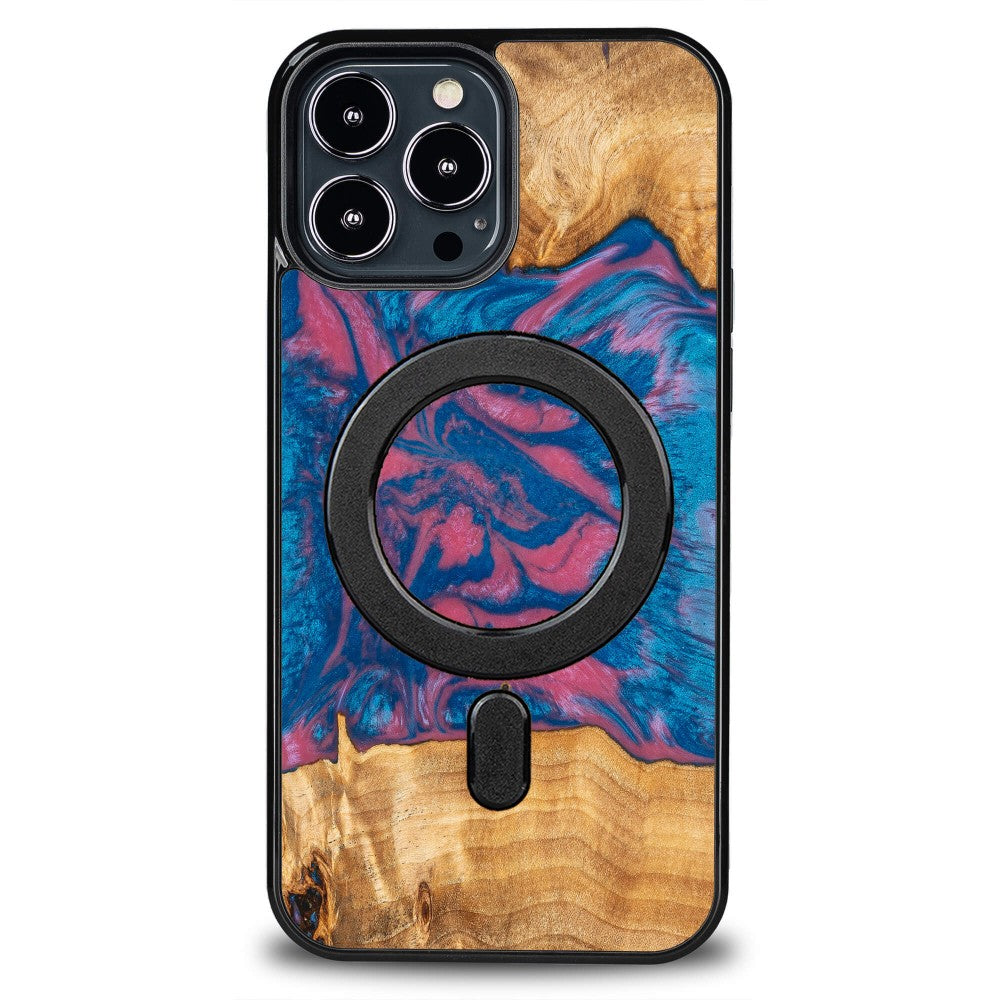 Holzhülle für iPhone 13 Pro Max, Bewood Unique Neons Vegas für MagSafe
