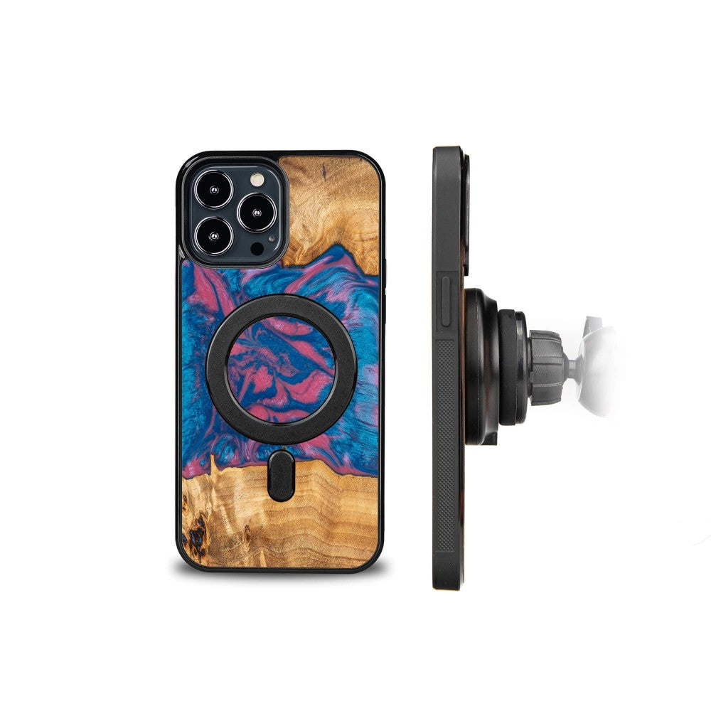 Holzhülle für iPhone 13 Pro Max, Bewood Unique Neons Vegas für MagSafe