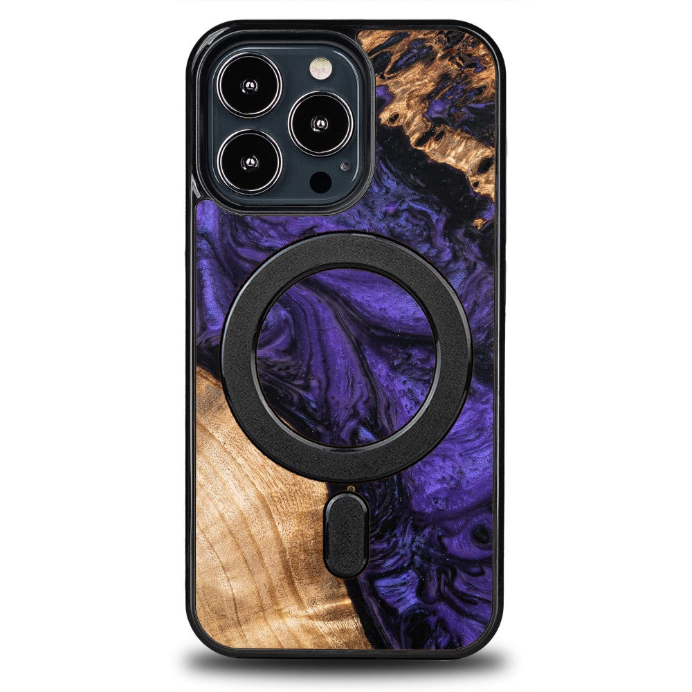 Holzhülle für iPhone 13 Pro, Bewood Unique Violet für MagSafe