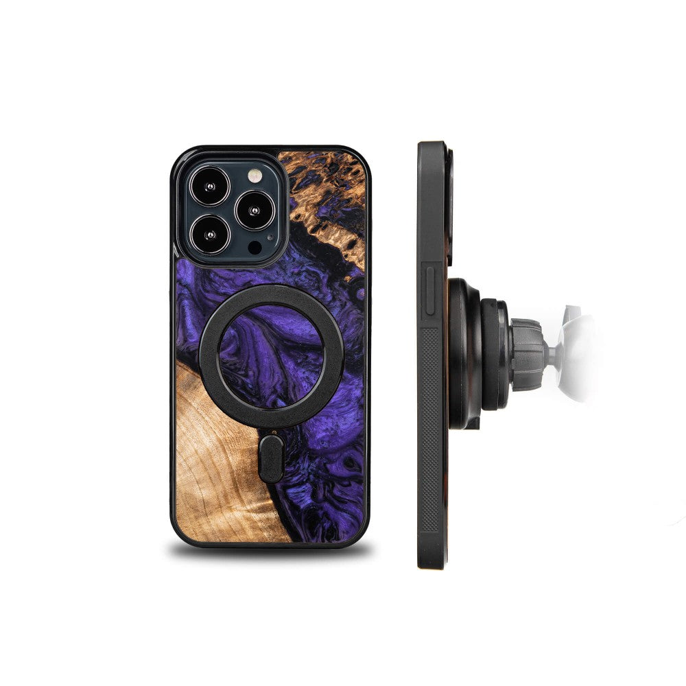 Holzhülle für iPhone 13 Pro, Bewood Unique Violet für MagSafe