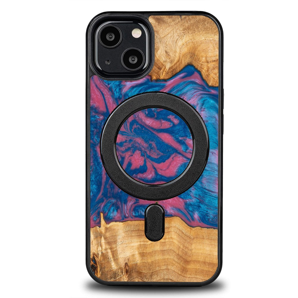 Holzhülle für iPhone 13, Bewood Unique Neons Vegas für MagSafe