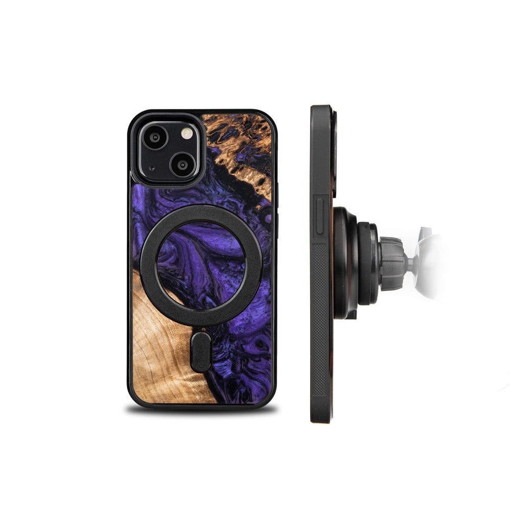 Holzhülle für iPhone 13 Mini, Bewood Unique Violet für MagSafe