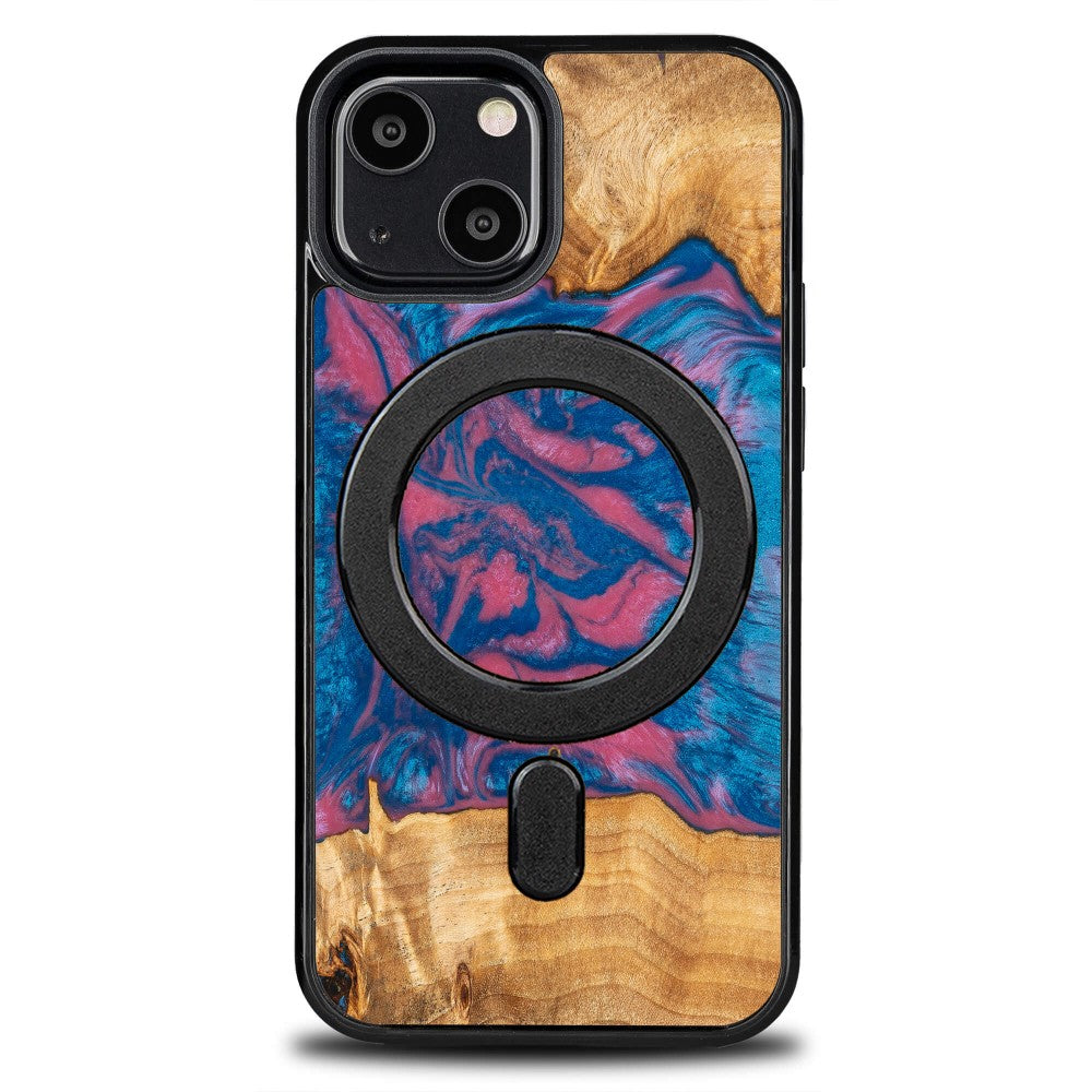 Holzhülle für iPhone 13 Mini, Bewood Unique Neons Vegas für MagSafe