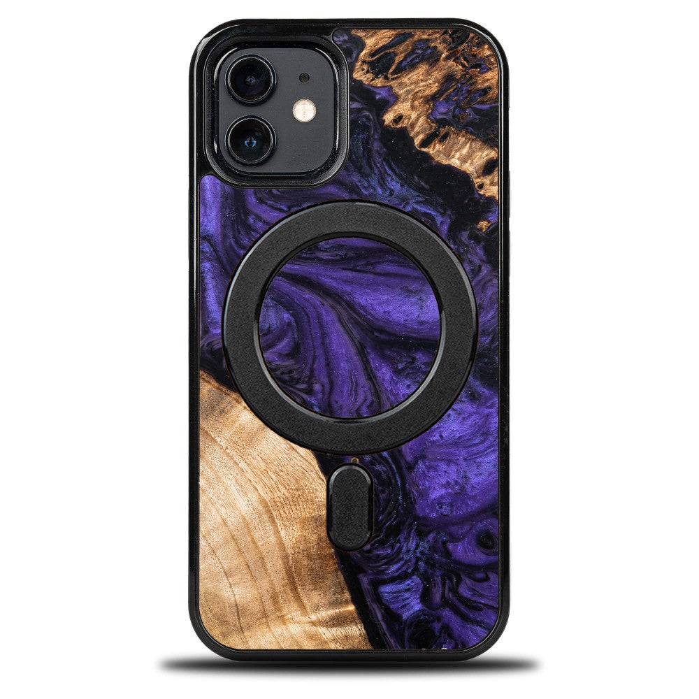 Holzhülle für iPhone 12 Pro / 12, Bewood Unique Violet für MagSafe