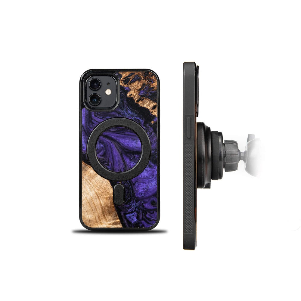 Holzhülle für iPhone 12 Pro / 12, Bewood Unique Violet für MagSafe