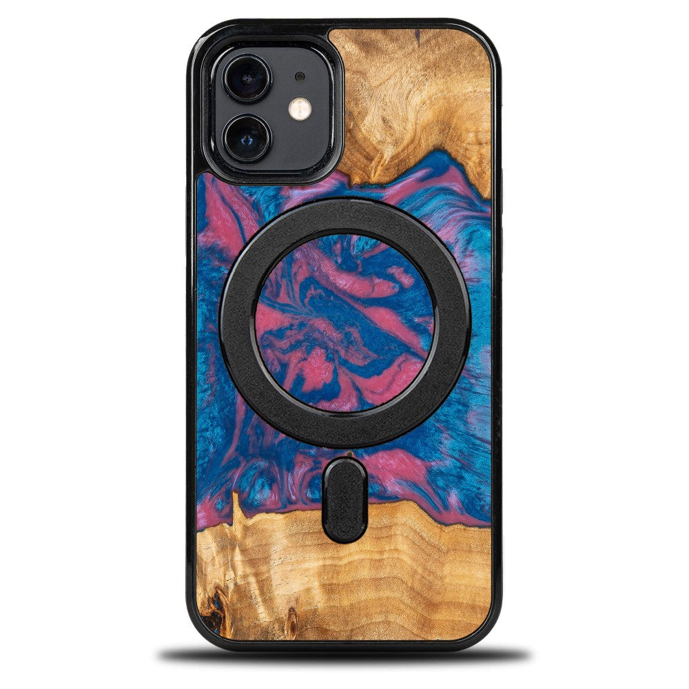 Holzhülle für iPhone 12 Pro / 12, Bewood Unique Neons Vegas für MagSafe