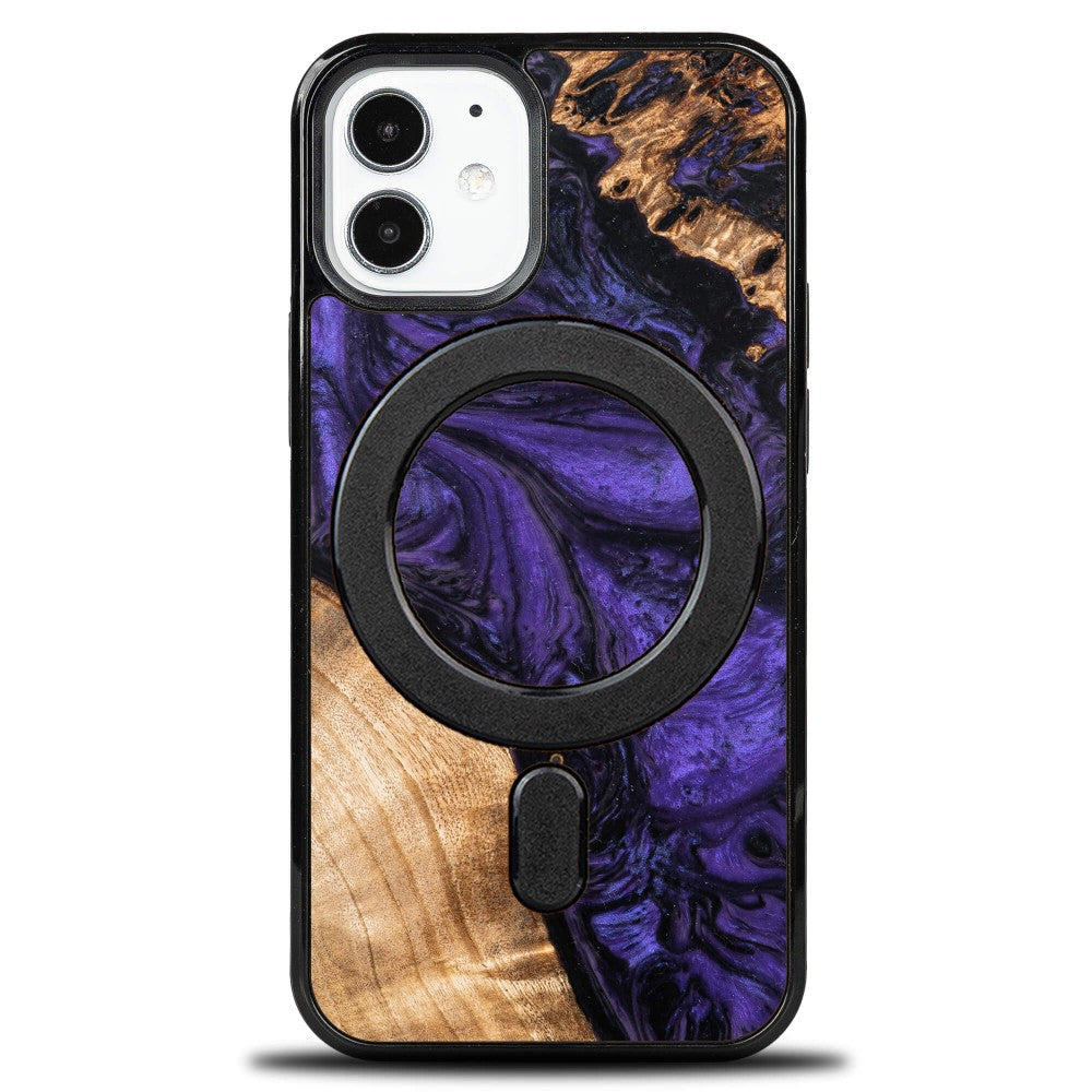 Holzhülle für iPhone 12 Mini, Bewood Unique Violet für MagSafe