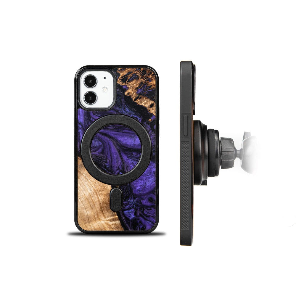 Holzhülle für iPhone 12 Mini, Bewood Unique Violet für MagSafe