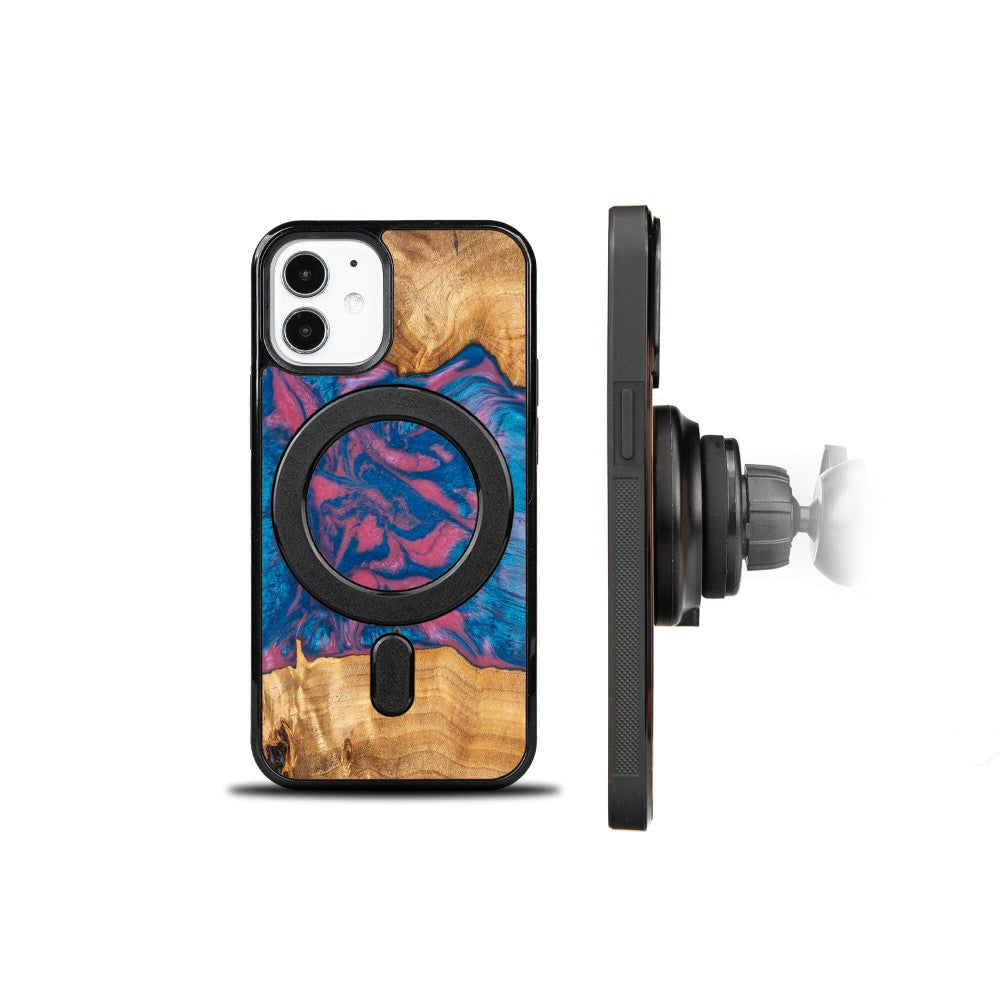 Holzhülle für iPhone 12 Mini, Bewood Unique Neons Vegas für MagSafe
