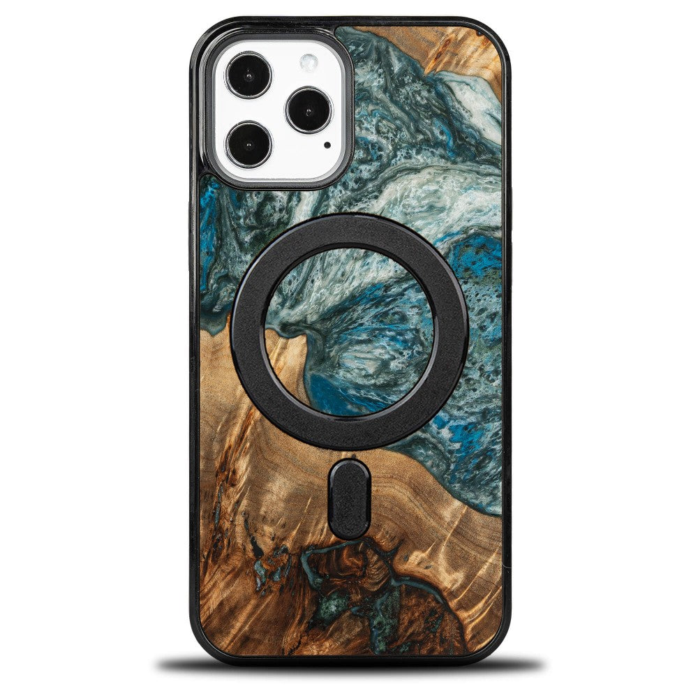 Holzhülle für iPhone 12 Pro Max, Bewood Unique Planets Erde für MagSafe