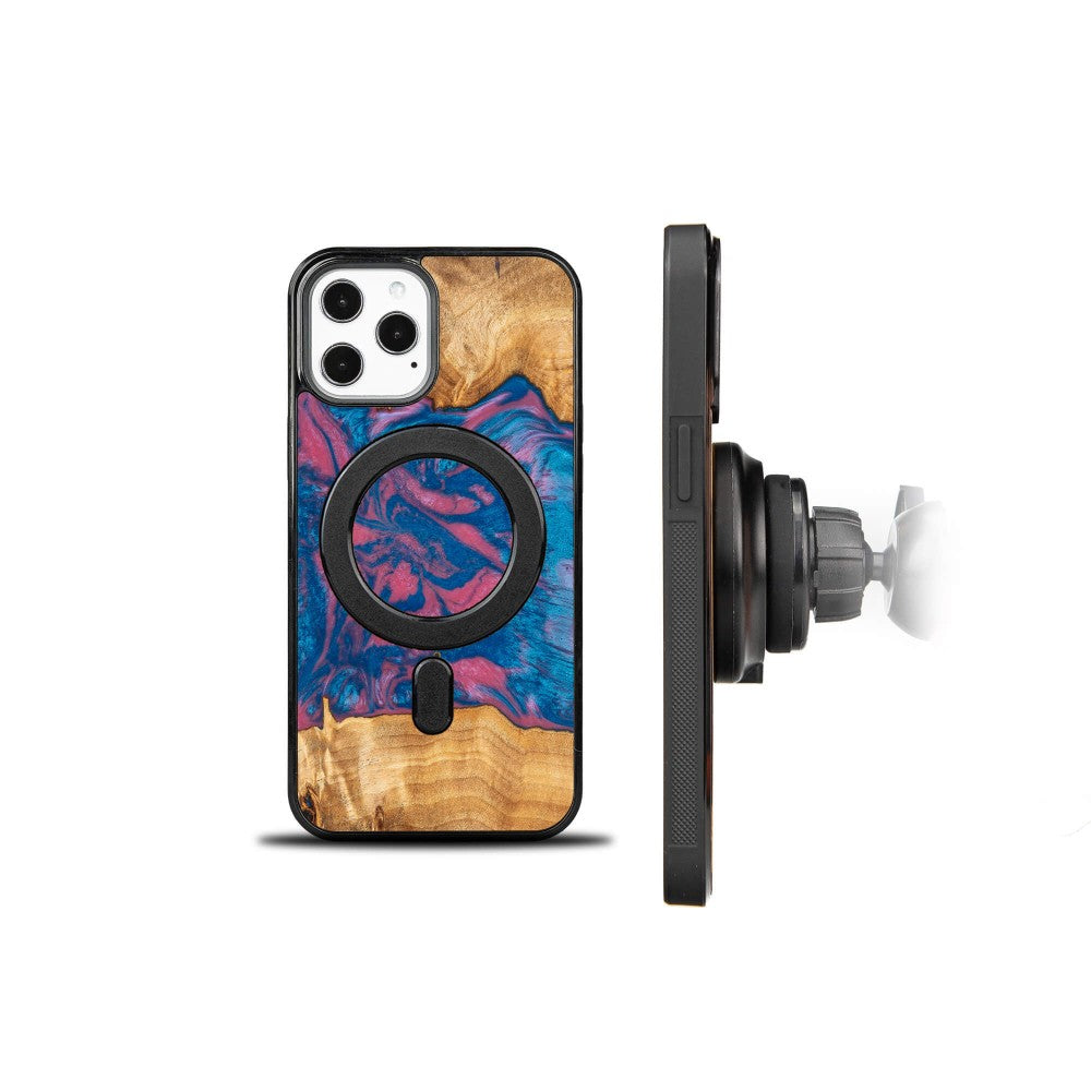 Holzhülle für iPhone 12 Pro Max, Bewood Unique Neons Vegas für MagSafe