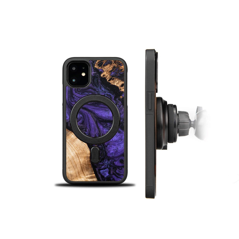 Holzhülle für iPhone 11, Bewood Unique Violet für MagSafe
