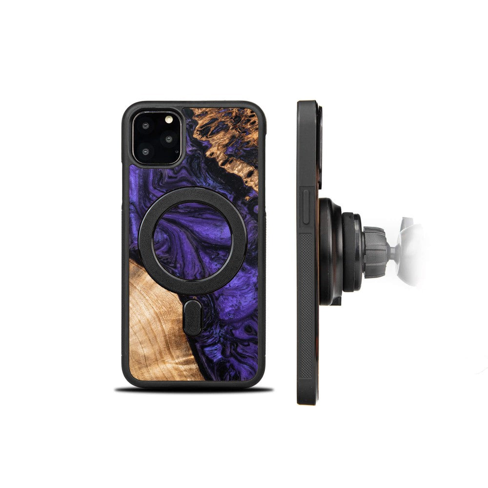 Holzhülle für iPhone 11 Pro Max, Bewood Unique Violet für MagSafe