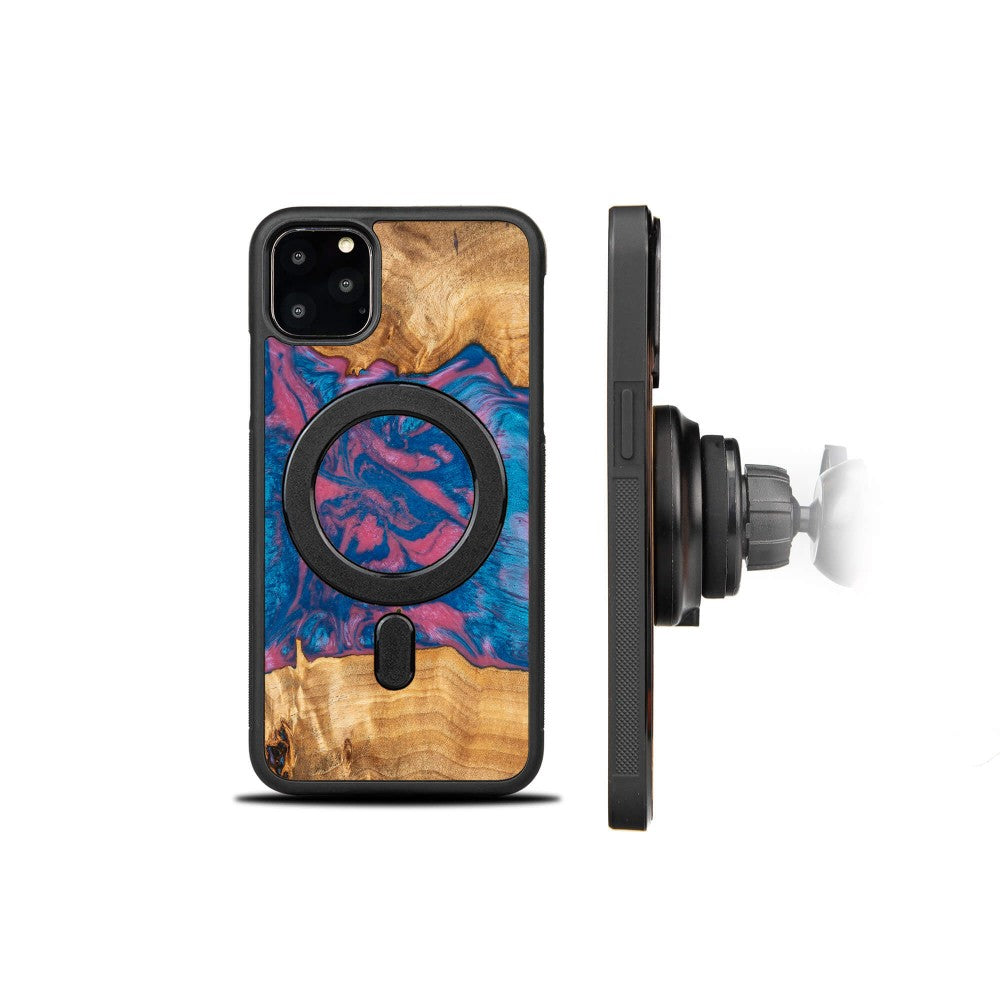 Holzhülle für iPhone 11 Pro Max, Bewood Unique Neons Vegas für MagSafe