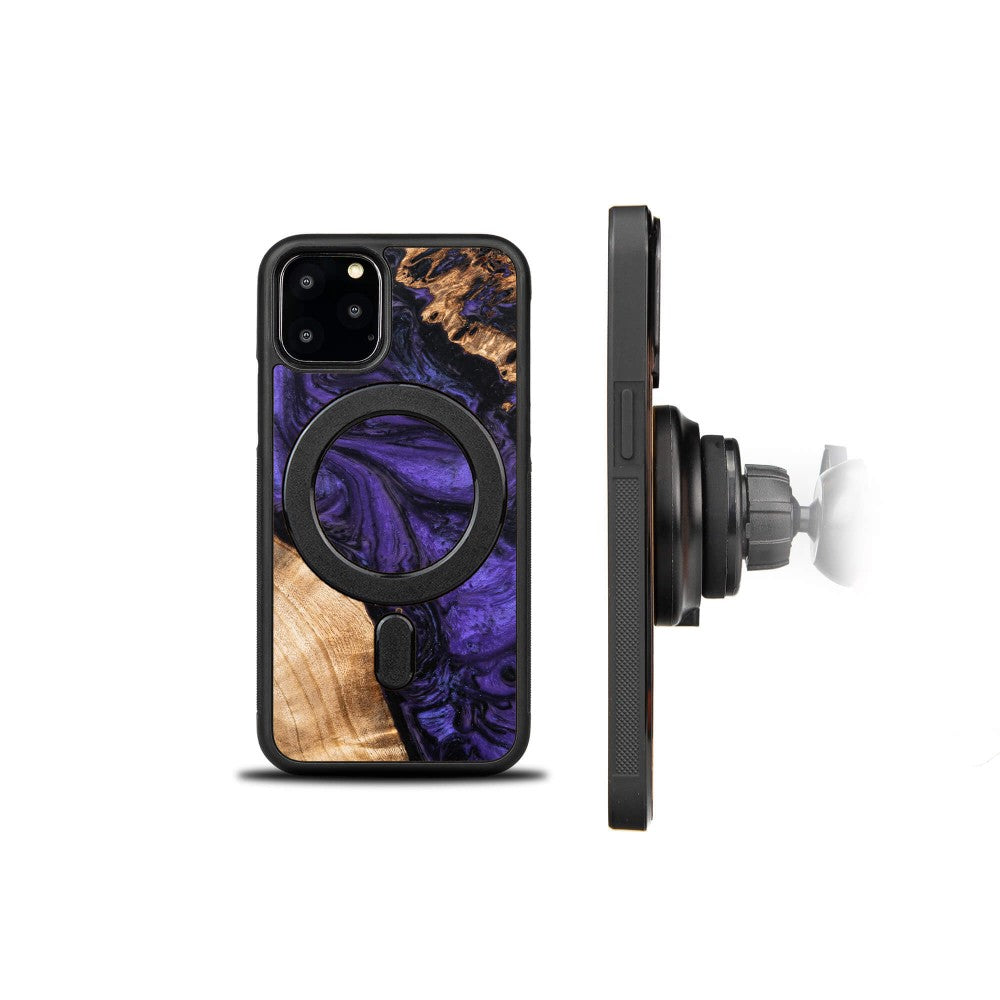Holzhülle für iPhone 11 Pro, Bewood Unique Violet für MagSafe