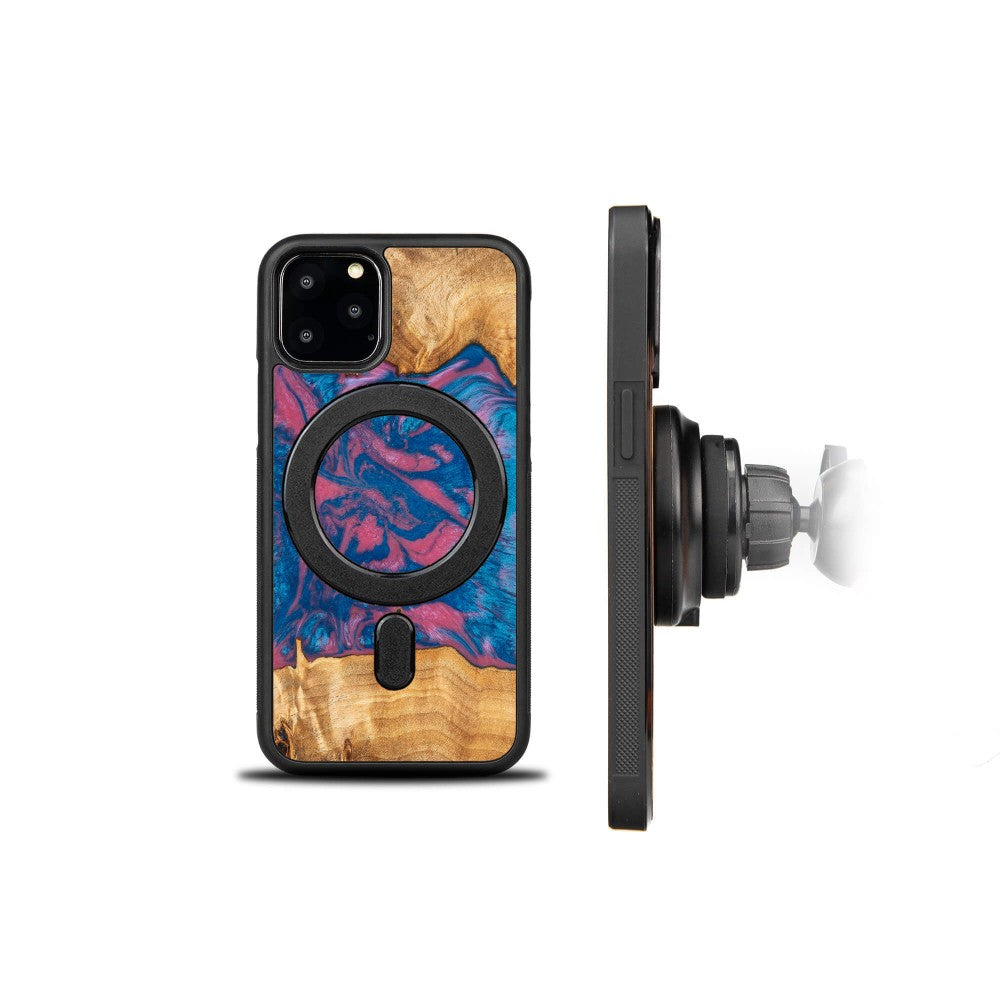 Holzhülle für iPhone 11 Pro, Bewood Unique Neons Vegas für MagSafe