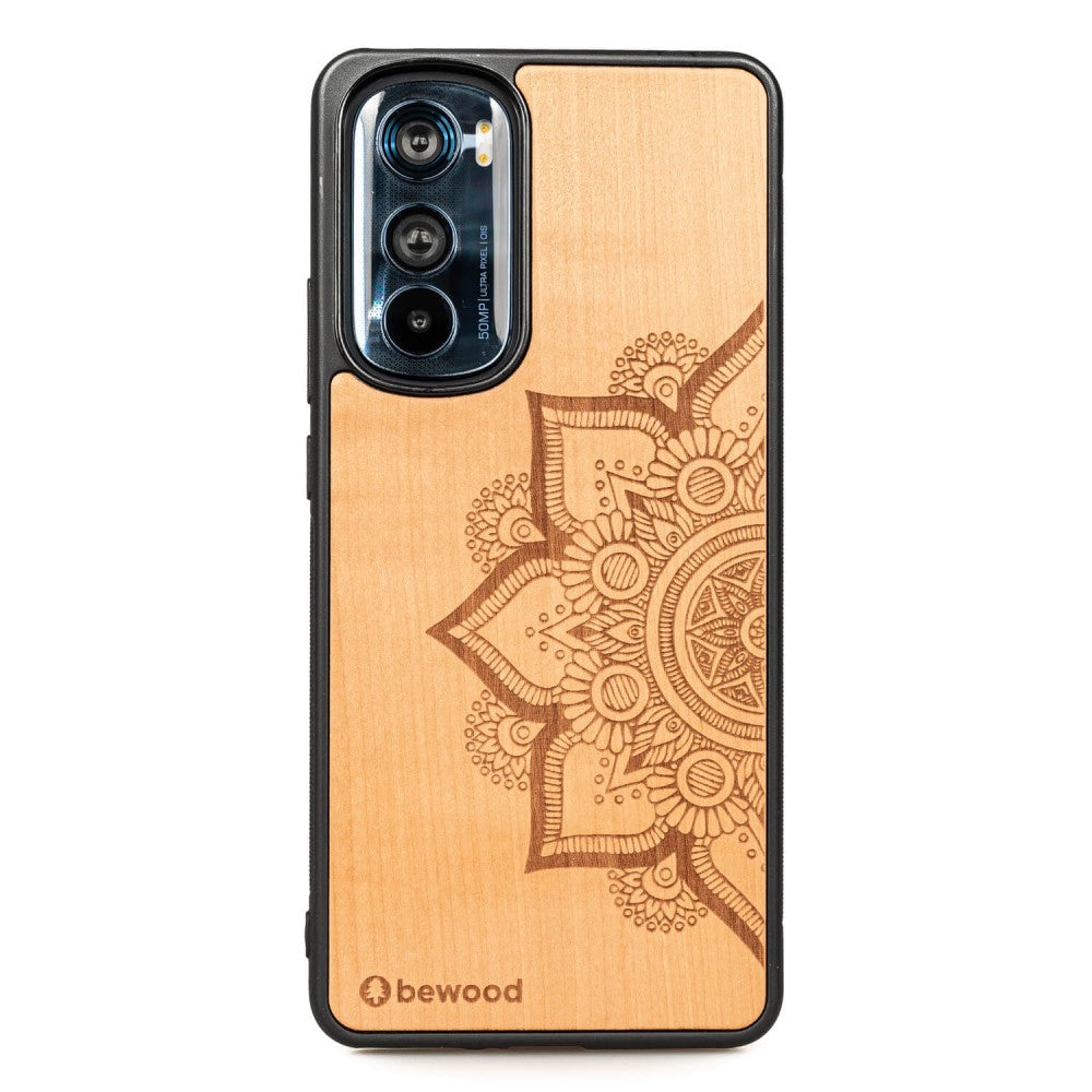 Holzhülle für Motorola Edge 30, Bewood Apfelbaum Mandala