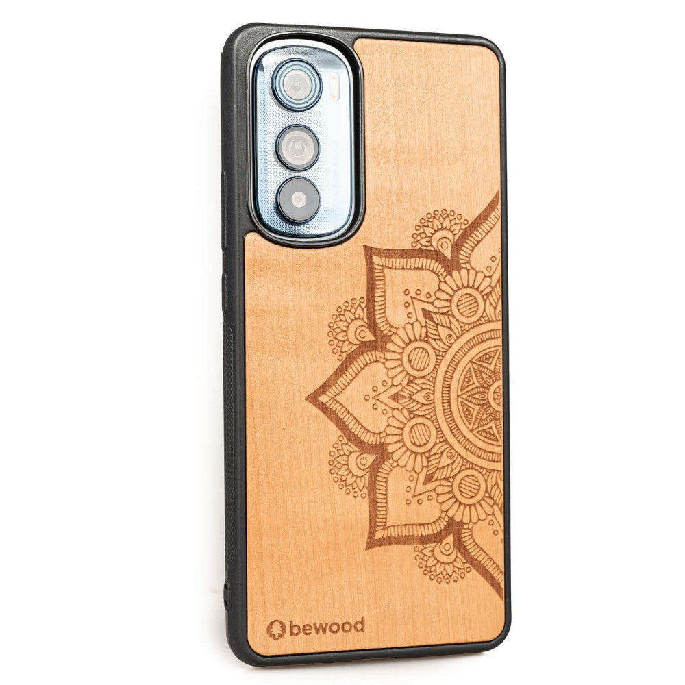 Holzhülle für Motorola Edge 30, Bewood Apfelbaum Mandala