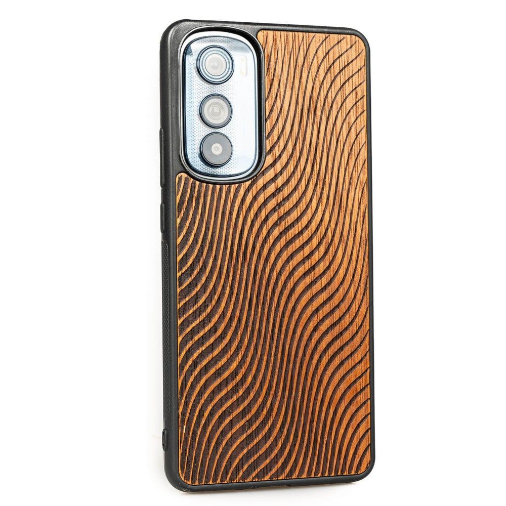 Holzhülle für Motorola Edge 30, Bewood Merbauwellen