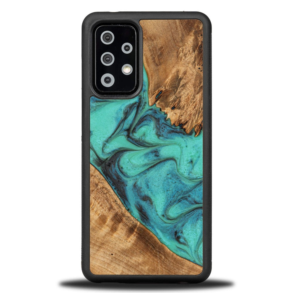 Holzhülle für Galaxy A52s / A52 5G / A52 4G, Bewood Unique Turquoise