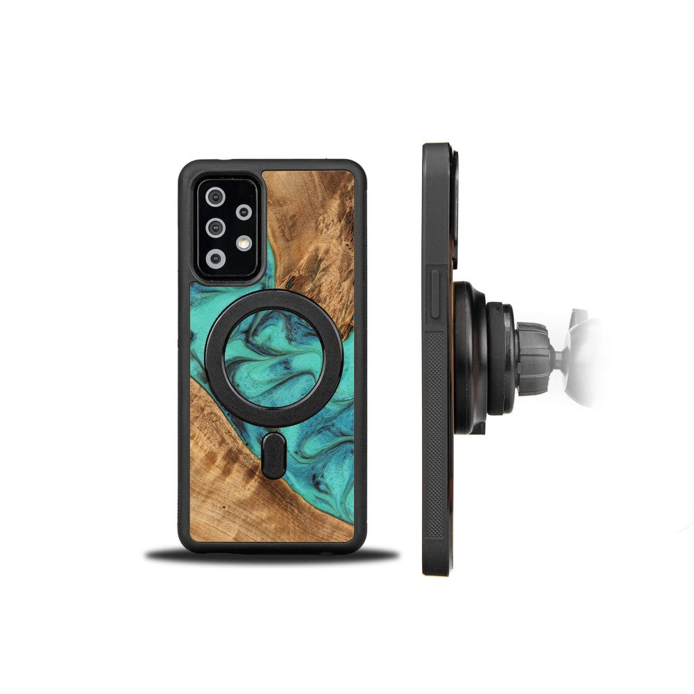 Holzhülle für Galaxy A52s / A52 5G / A52 4G, Bewood Unique Turquoise