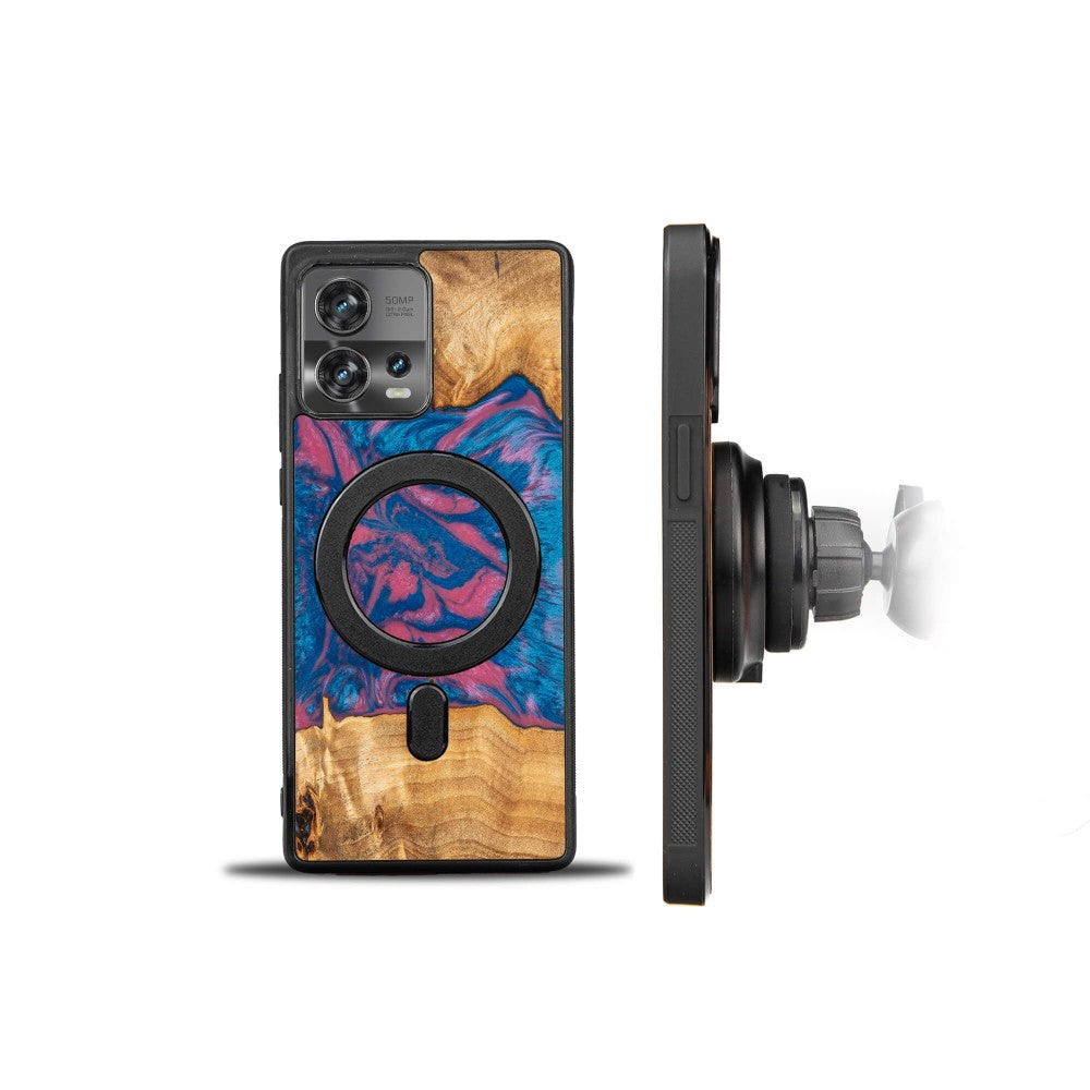 Holzhülle für Motorola Edge 30 Fusion, Bewood Unique Neons Vegas