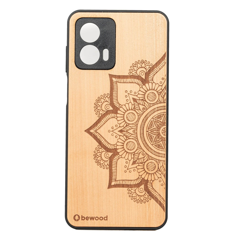 Holzhülle für Motorola Moto G73 5G, Bewood Apfelbaum Mandala
