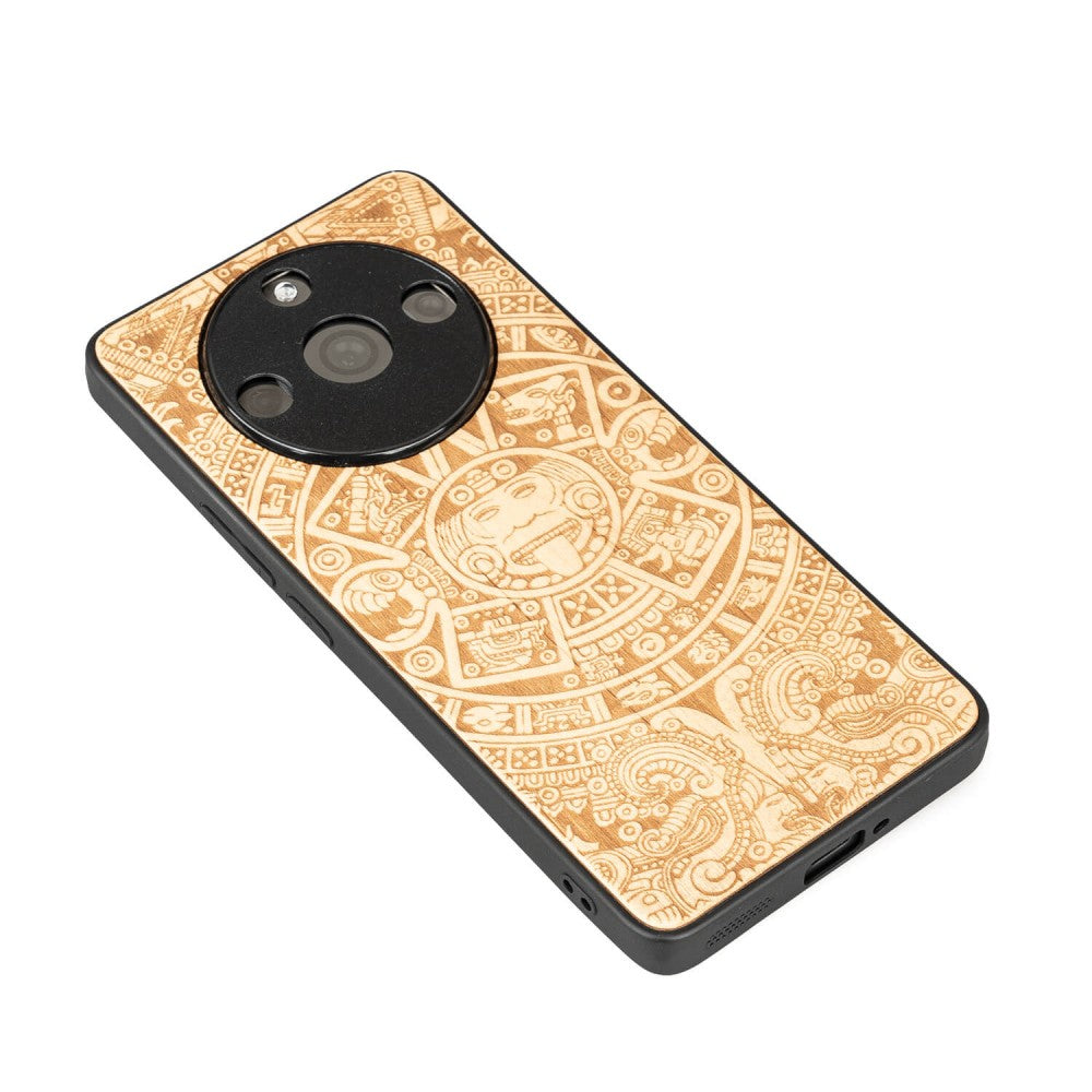 Holzhülle für Realme 11 Pro / 11 Pro+, Bewood Aniegre Aztekischer Kalender