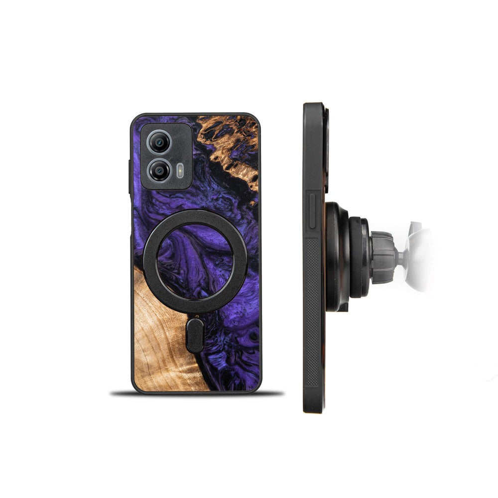 Holzhülle für Motorola Moto G73 5G, Bewood Unique Violet