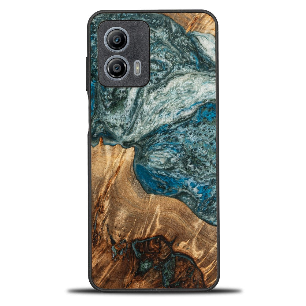 Holzhülle für Motorola Moto G73 5G, Bewood Unique Planets Erde