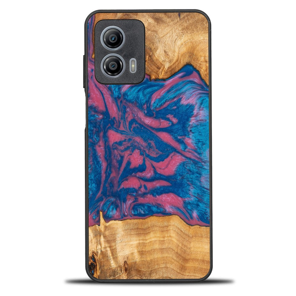 Holzhülle für Motorola Moto G73 5G, Bewood Unique Neons Vegas