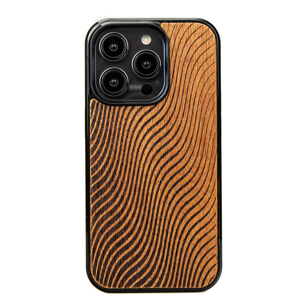 Holzhülle für iPhone 15 Pro, Bewood Merbauwellen