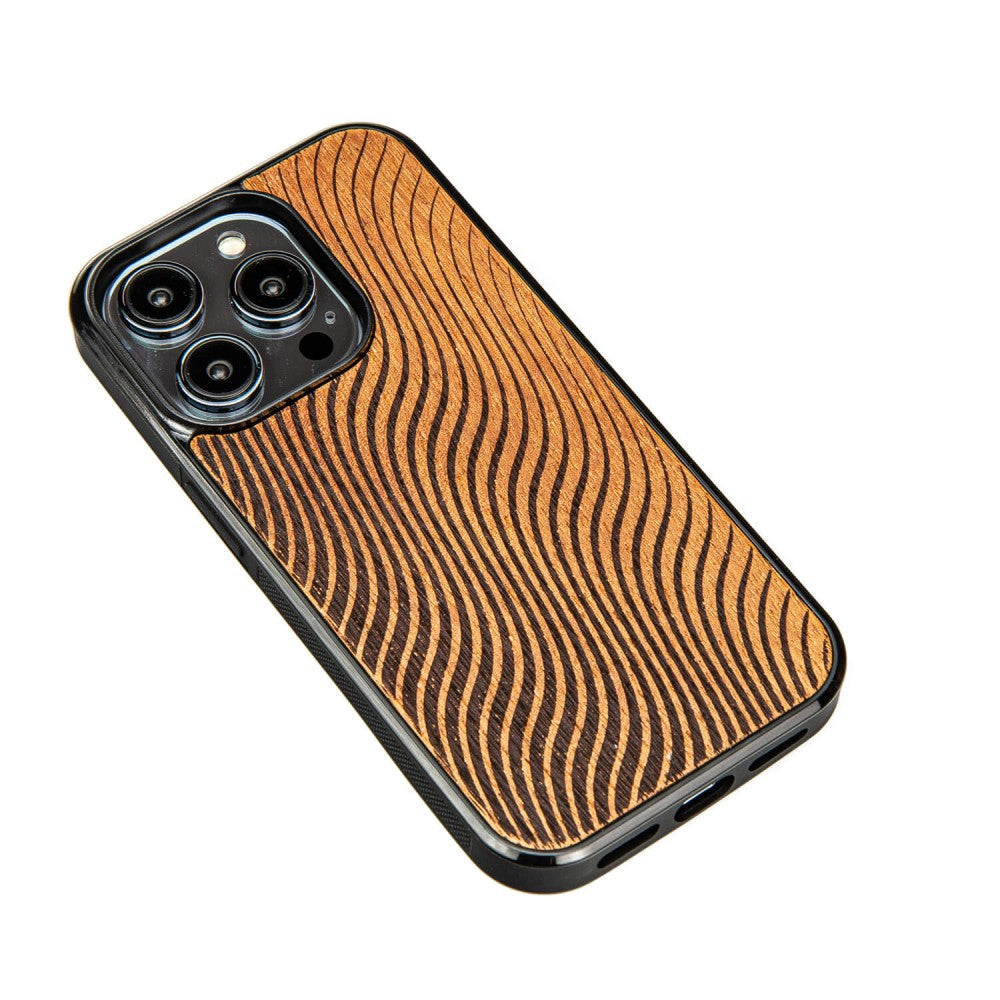 Holzhülle für iPhone 15 Pro, Bewood Merbauwellen