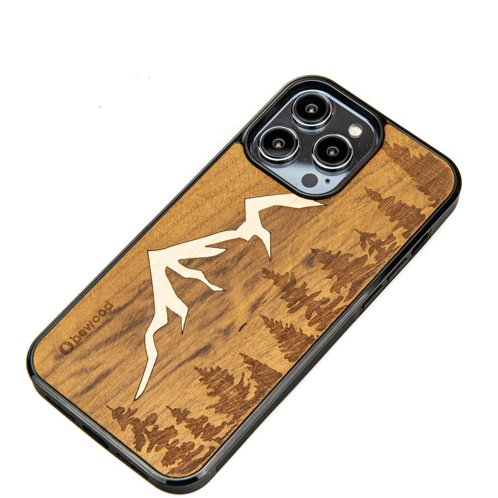 Holzhülle für iPhone 15 Pro Max, Bewood Imbuia-Gebirge