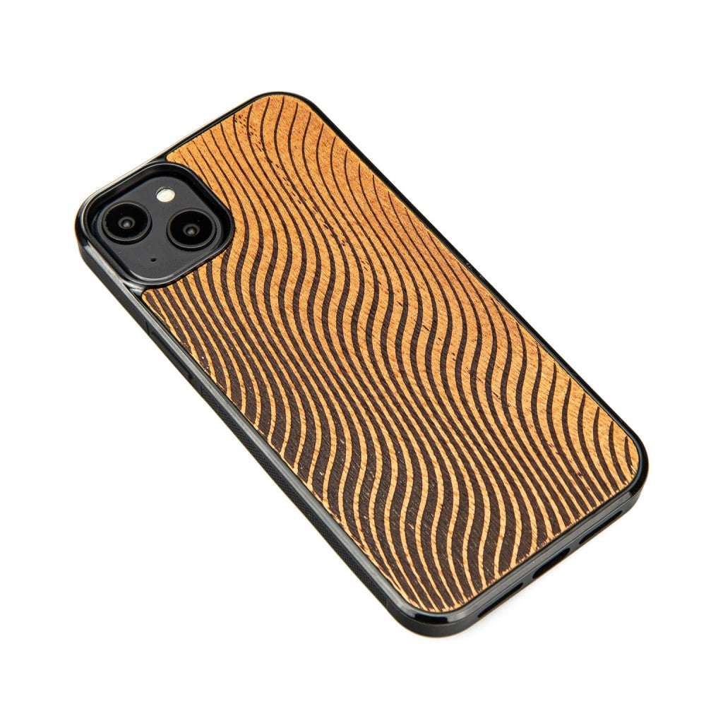 Holzhülle für iPhone 15 Plus, Bewood Merbauwellen
